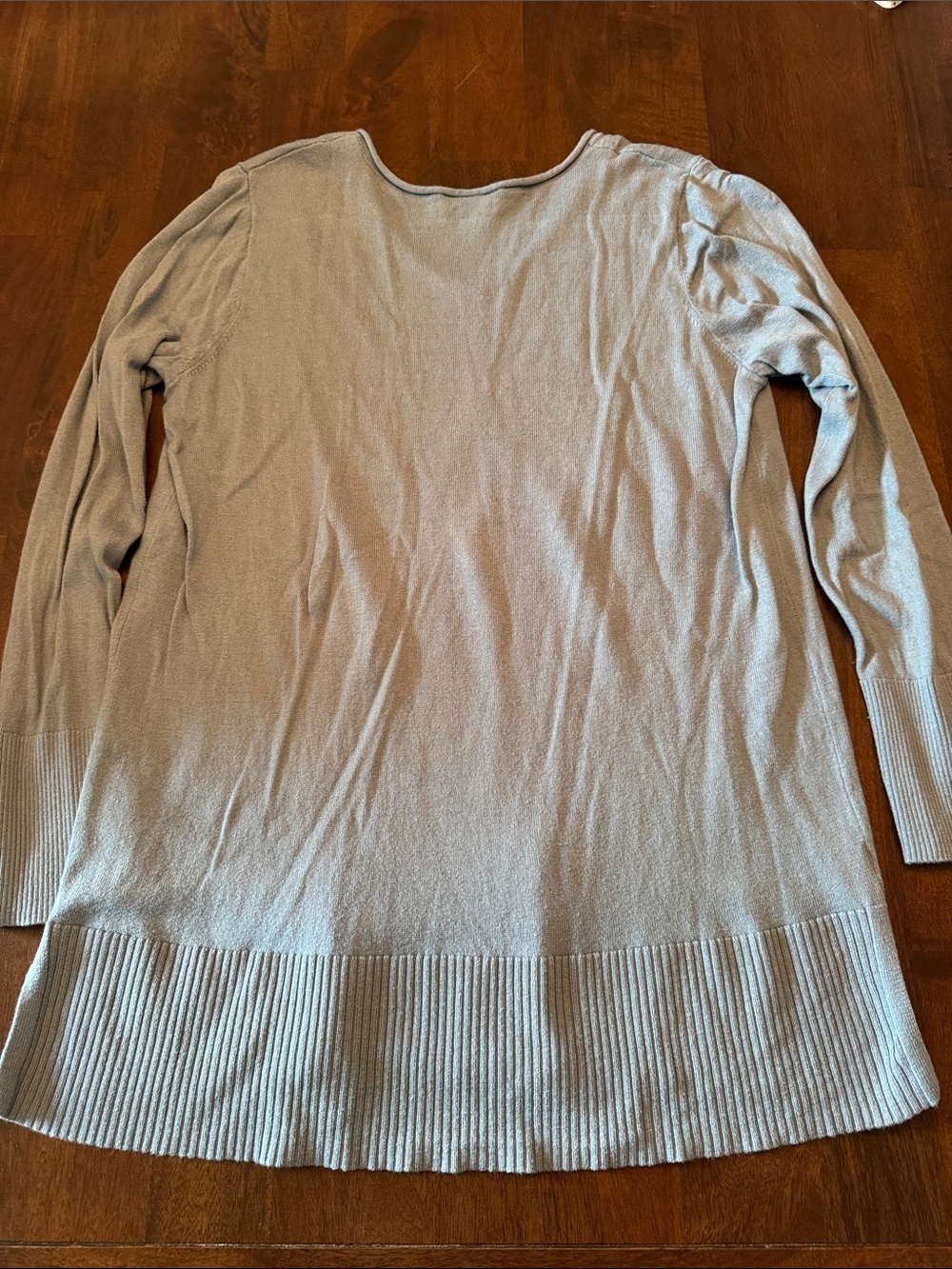 LOFT Outlet Light Blue V-Neck Lightweight Pullover Cotton Blend Sweater - Picture 7 of 8